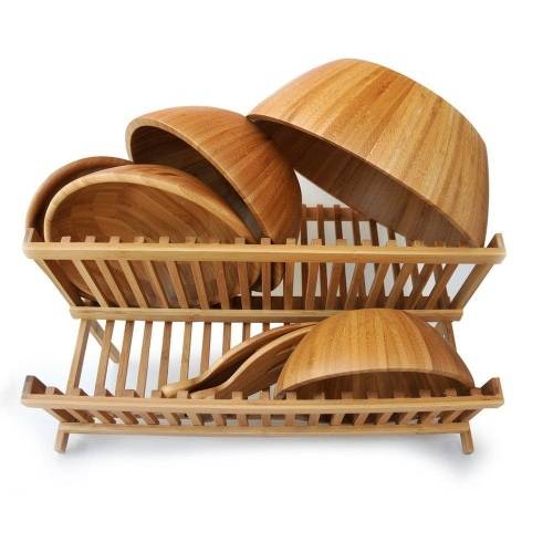 Bamboo 2-Tier Dish Drying Rack
