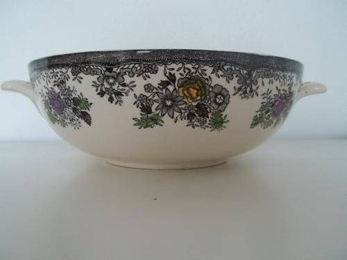 BLACK TRANSFER WARE BOWL/DISH MADE BY EGERSUND IN NORWAY