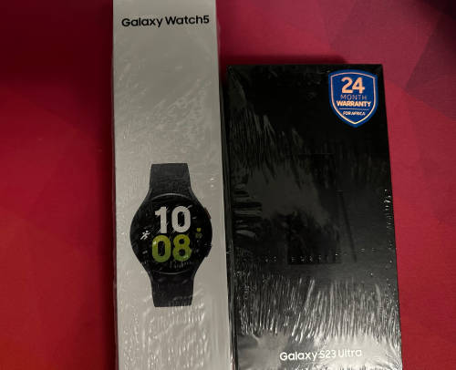 [Brand New with Warranty] Samsung Galaxy S23 Ultra (512GB) + Galaxy Watch5 Bluetooth (44mm)