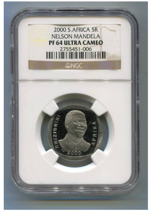 NELSON MANDELA 2000 SMILEY R5 *PF 64 ULTRA CAMEO