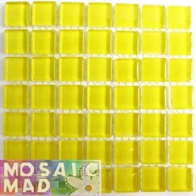 Crystal Glass Mini Mosaic Tiles 12mm x 12 mm- BRIGHT YELLOW