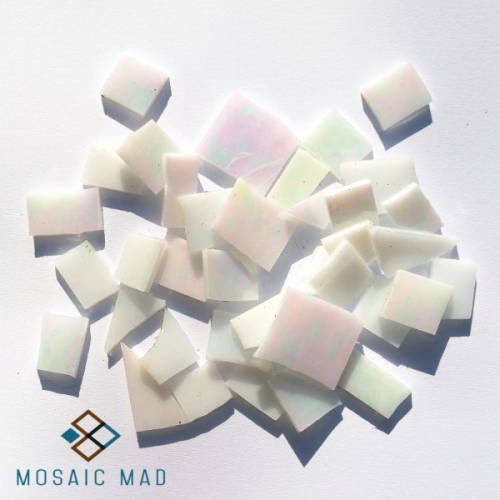 Pre-nipped Tiffany (stained) Glass - Shimmer White, 70g