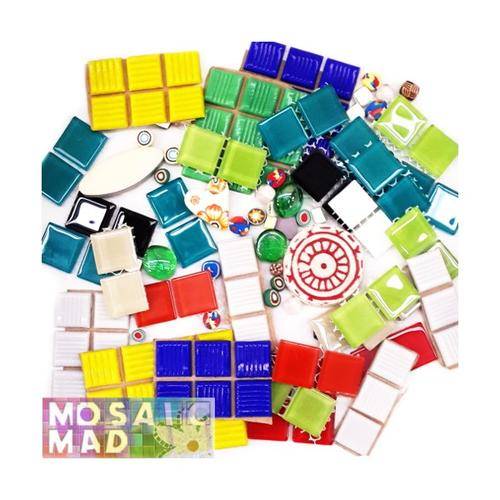 mosaic, tiles, blue, mirror, crystal glass, clear glass, millefiori, ceramic, pack, decoupage