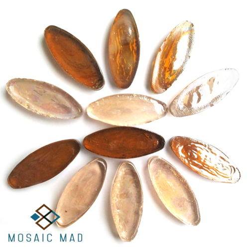 Glass Nuggets - BROWN/PEACH PETALS (12)