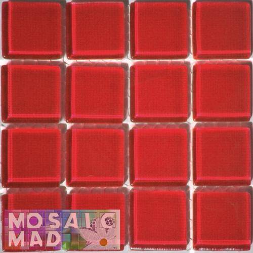 Crystal Glass Mosaic Tiles 23mm x 23mm- CARDINAL RED