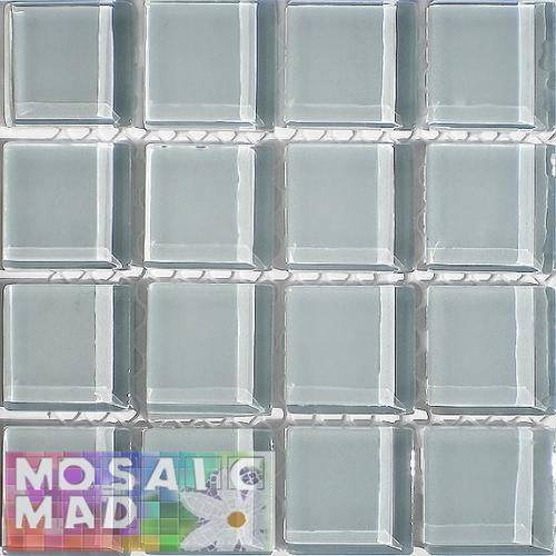 Crystal Glass Mosaic Tiles 23mm x 23mm- SOFT GREY