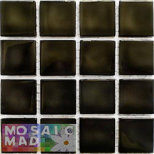 Crystal Glass Mosaic Tiles 23mm x 23mm- BLACK