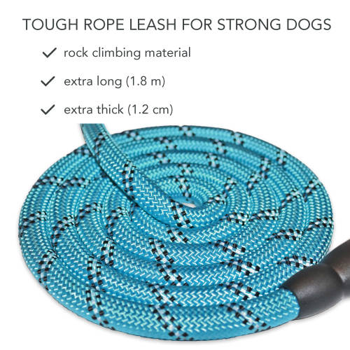 Yowie  Dog Leash / Lead  Heavy Duty, 1.8M Long, Padded Handle (Blue)