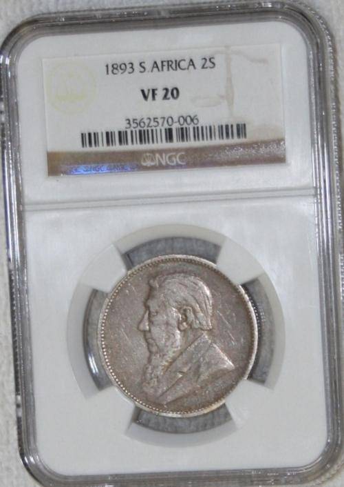 1893 ZAR Two Shillings ***NGC: VF20*** - Very Scarce!!!