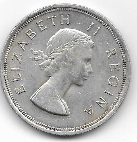 1953 SOUTH AFRICA SILVER FIVE SHILLINGS