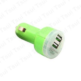 Universal Dual 2 Port USB Car Charger for iPhone iPad Android Tablet or any USB powered device GREEN