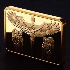 Jesus Angel 1oz gold clad bar