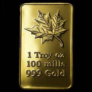 Canadian Maple Leaf 1oz gold clad bar + free medallion/coin