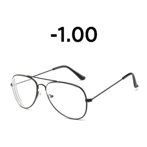 -1.00 Near Sighted Fashion Glasses Black