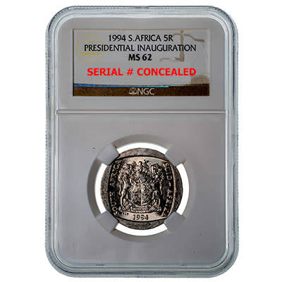 1994 Mandela Presidential Inauguration R5 NGC-MS62