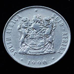 1990 South Africa 50c nickel VG