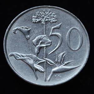 1990 South Africa 50c nickel VG