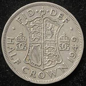 1949 George VI  United Kingdom  Half Crown
