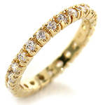 1 CARAT CLEAR CZ GOLD TONE ETERNITY RING.