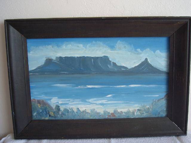 LOVELY OIL PAINTING OF TABLE MOUNTAIN.