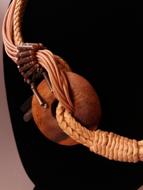 Vintage wooden bead necklace