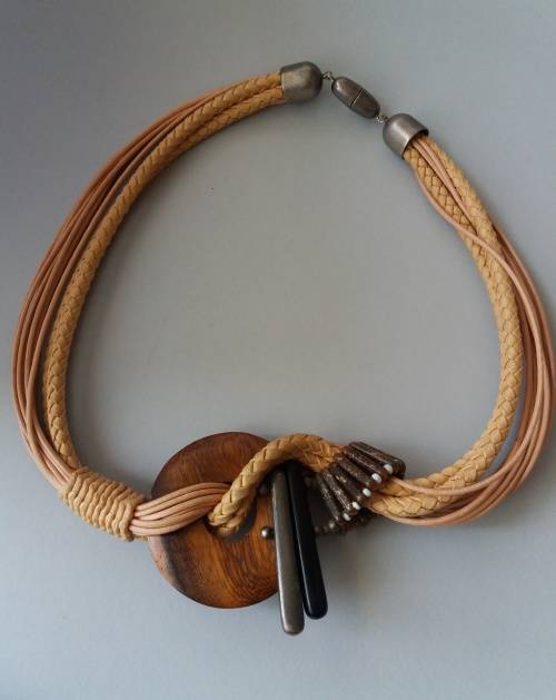 Vintage wooden bead necklace