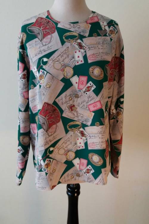 Vintage printed satin tunic by Caviar
