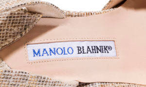 GENUINE red satin Manolo Blahnik slingbacks