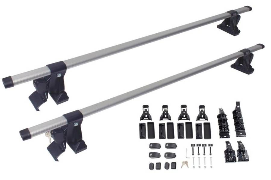 Oval Aluminium Roof Bars with 3 Types of Mount Fittings - 134cm Length