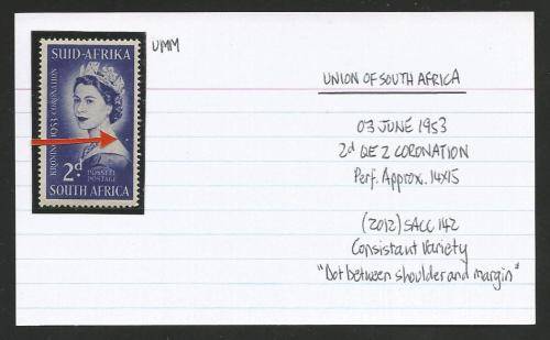UNION OF SA 2d CORONATION UMM WITH CONSTANT VARIETY ON CARD.  SEE DESCRIPTION