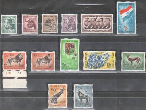 UNION OF SA COMPLETE SET 1961 DEFINITIVE ISSUE MNH