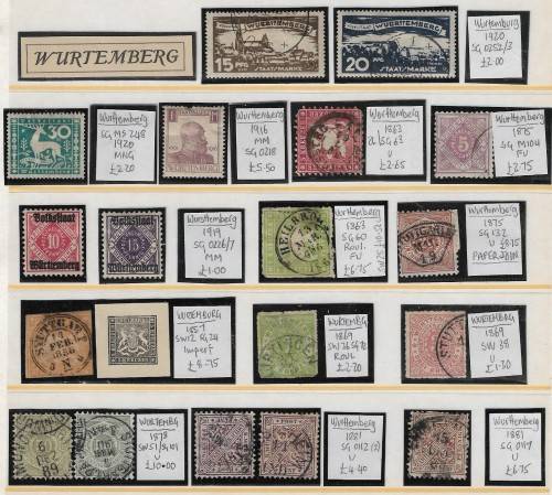 VERY NICE MINT & USED WURTEMBURG SMALL COLLECTION CV R2200+ (2 SCANS)