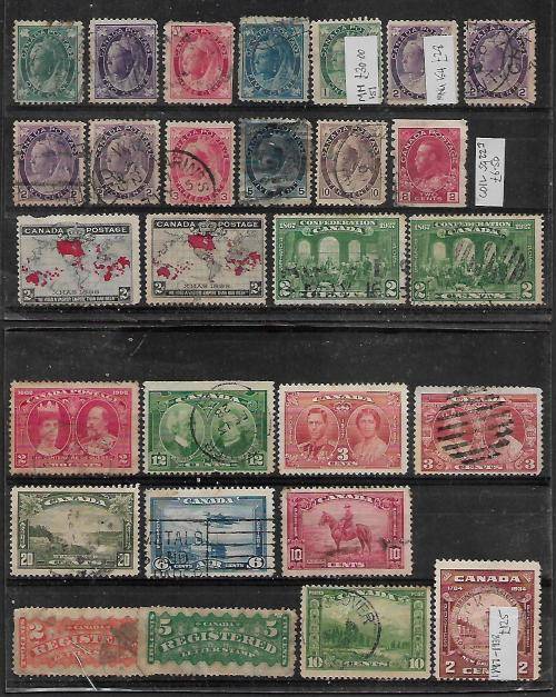 LOVELY VERY EARLY CANADA LOT M/FU. 1897-1938. CV R2,580+