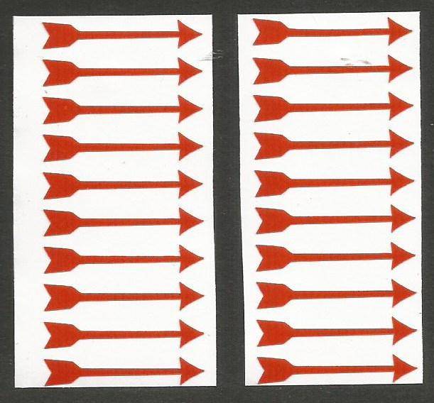 ACRYLIC VARIETY ARROWS - PRICE PER PACKET OF 20 ARROWS AS PER SCAN