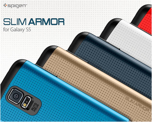 Samsung Galaxy S5 Spigen SGP Tough Slim Armor Case / Cover - Black or White or Metal Slate