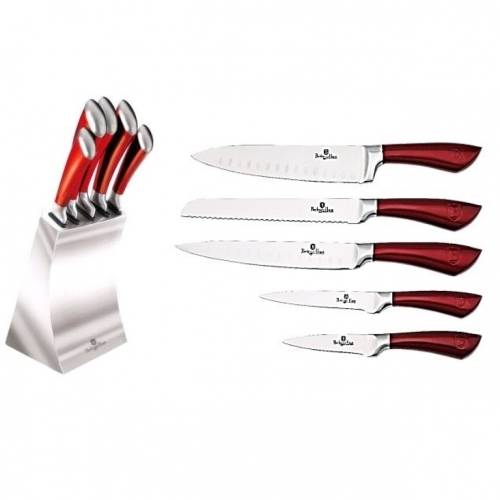 6 pcs knife set with stainless steel stand, Passion Collection