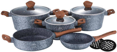 Berlinger Haus BH-1211 Marble Coating 10-Piece Induction Ready Cookware Set , Forest Line