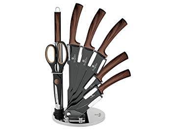 **FREE SHIPPING**BERLINGER HAUS BH-2285 8 pcs knife set with stand, Forest Line