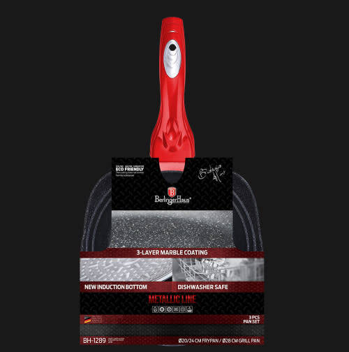 Berlinger Haus 3-Piece Metallic Marble Coated Set