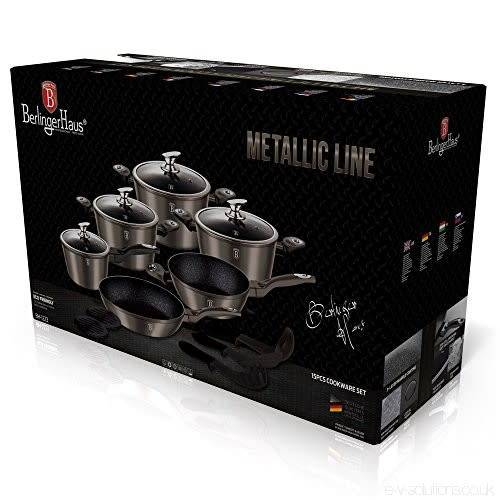 Berlinger Haus 15-Piece Marble Coating Cookware Set - Carbon Metallic,BH-1223