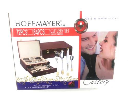 Brand New*** Hoffmayer 18/10 Stainless Steel 72 piece cutlery set** Comes in two Drawers Wooden Box