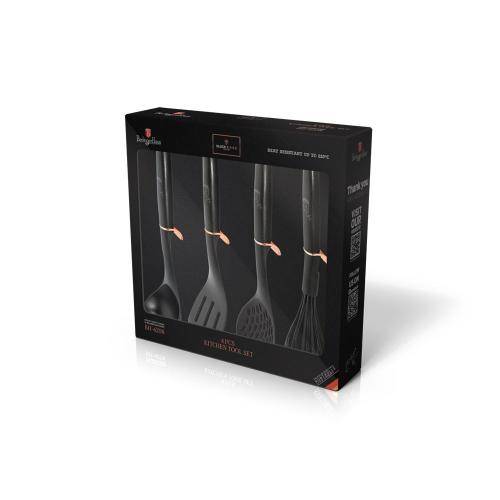 Berlinger Haus 4-Piece Nylon Kitchen Tool Set - Black Rose Collection