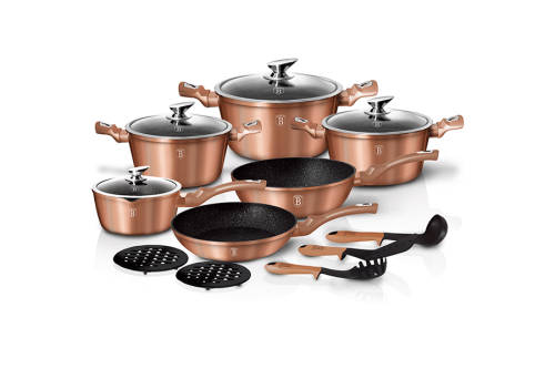 Berlinger Haus Cookware Set | 15 Piece | Rose Gold