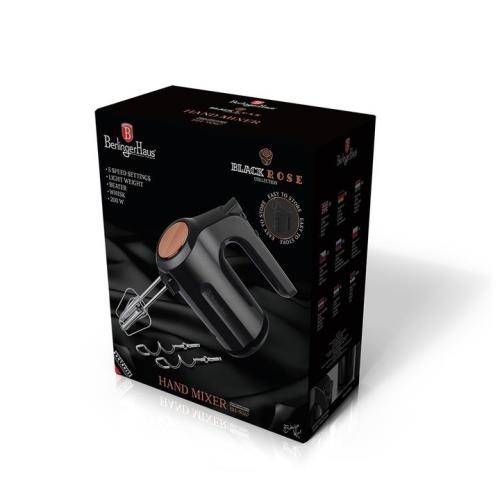 Berlinger Haus 200W Stainless Steel Hand Mixer - Black Rose Collection
