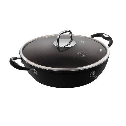 Berlinger Haus 28cm Marble Coating Shallow Pot - Black Professional Line