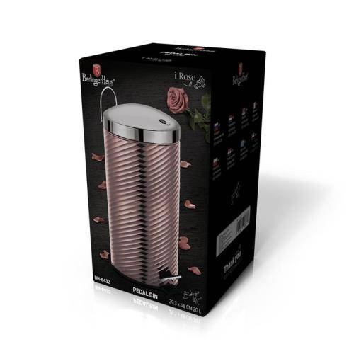 Berlinger Haus 20 Litre Stainless Steel Premium Pedal Bin - i-Rose Edition