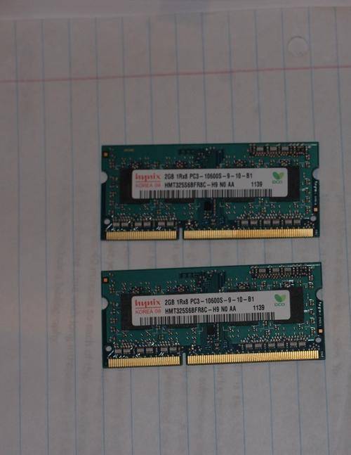4GB (two 2GB SO-DIMMs) of 1333MHz DDR3 SDRAM from Macbook Pro 13