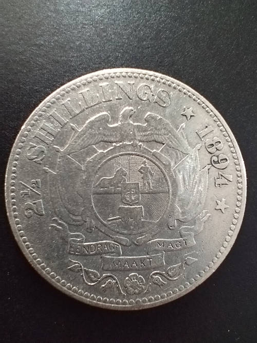 Crazy R1 Start! 1894 2.5 Shilling Very High Grade! Pure Silver.