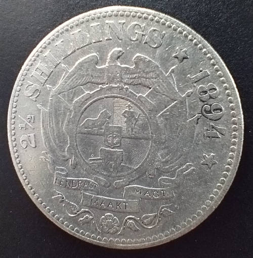 Crazy R1 Start! 1894 2.5 Shilling Very High Grade! Pure Silver.