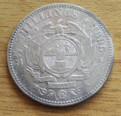 Crazy R1 Start! 1895 2.5 Shilling - Pure Silver. Very High Grade